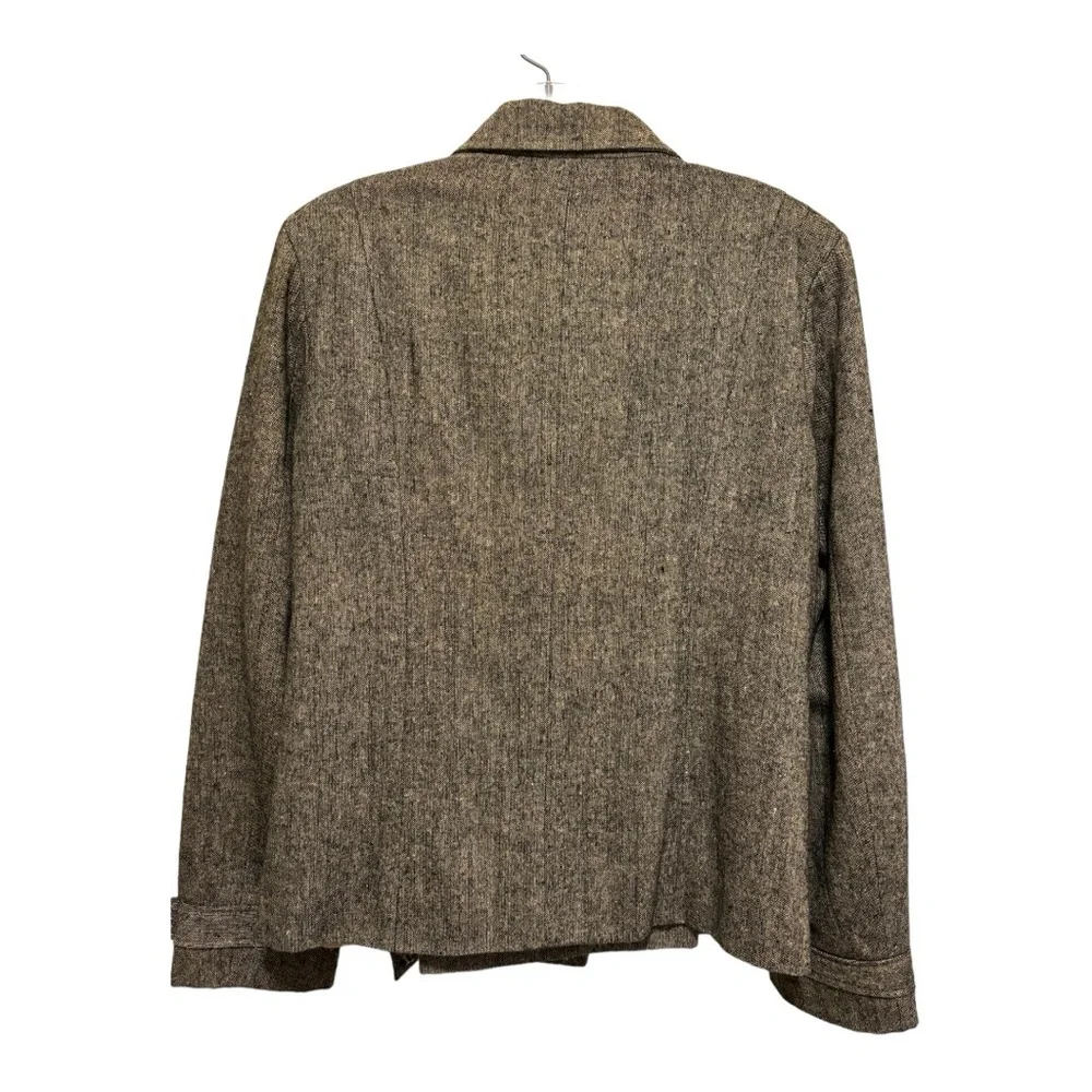 Venessa Tweed Long Sleeve Double Breasted Pantsuit Women's Size M Black/Tan - Picture 2 of 15